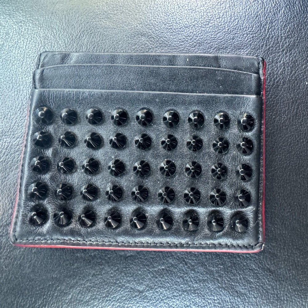 Christian Louboutin Black Leather Wallet with Red Trim